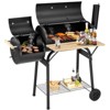 SUGIFT Outdoor Portable BBQ Charcoal Grill with Offset Smoker, Black - 2 of 3