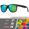Attop Polarized Sunglasses Retro Square Design Sunglasses UV400 Fashion, Black Frame, Green Lenses - 4 of 4
