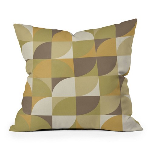 16"x16" Alisa Galitsyna Retro Geometry I Square Throw Pillow Green - Deny Designs: Indoor Polyester, Zipper Closure - image 1 of 4