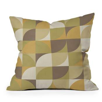 16"x16" Alisa Galitsyna Retro Geometry I Square Throw Pillow Green - Deny Designs