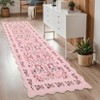 Scalloped Floral Rug Washable Non-Slip Boho Hallway Rug Soft Carpet for Kitchen, Bathroom, Laundry, Entryway - 3 of 4