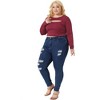 Agnes Orinda Women's Plus Size Long Sleeve Round Neck Cut Out Front Regular Fit Blouses - 3 of 4