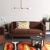 Storied Home Atley Modern Upholstered High Sided Sofa with Solid Wood Legs, Vintage Brown - 2 of 4