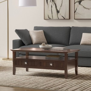 NicBex Coffee Table with Storage, 2-Tier Wooden Table with Shelf & Drawers, Mid-Century Modern Center Table for Living Room - 1 of 4