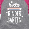 Girls' - Instant Message - Hello Kindergarten Shirt Tail Raglan Graphic T-shirt - 2 of 4