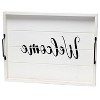 HomeRoots 16" White And Black Welcome Serving Tray With Handles - 4 of 4