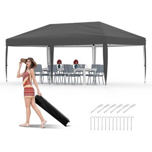 10'x10' Pop Up Canopy Tent,Waterproof Outdoor Canopy,with Roller Bag, 4 x Sandbags,4 x Stakes - 1 of 4