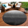 Gray And Silver Ombre Washable Indoor Outdoor Area Rug - 2 of 4