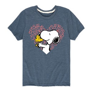 Boys' - Peanuts - Snoopy Woodstock Xo Heart Short Sleeve Graphic T-Shirt - 1 of 4