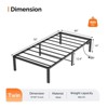 Angel Sar Black Twin Size Metal Platform Bed Frame with USB/Type-C Ports & RGB LED Lights, Heavy-Duty 900lb Capacity No Box Spring Needed - 2 of 4