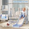 Ruvalino Baby Swings Indoor Playset with Slide Swing Climber Basketball Hoop for Playroom, Blue, 58.1"*63"*42.1" - 4 of 4
