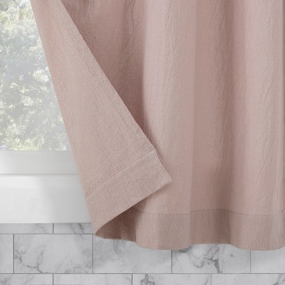 Rose Quartz Sheer Cotton Twist Tab Kitchen Curtain Pair