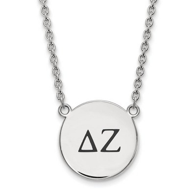 Black Bow Jewelry Sterling Silver Delta Zeta Greek Life Necklace 18 Inch