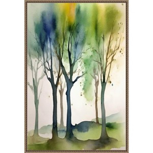 Amanti Art Watercolour Trees 1 by Sally Ann Moss Framed Canvas Wall Art - 1 of 4