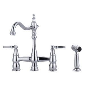 WOWOW Double Handle Bridge Kitchen Faucet with Side Sprayer - 1 of 4