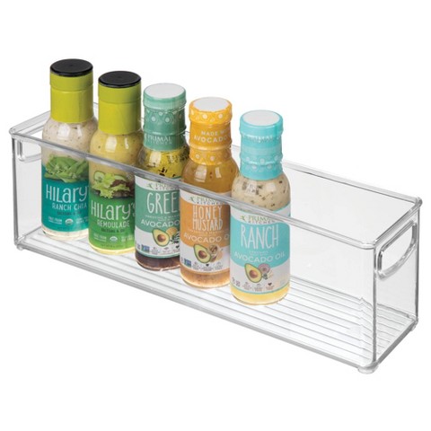 iDESIGN Recycled Plastic Stackable Storage Bin Perfect to Hold Breast Milk Bags Clear: Kitchen Cabinet Organizer, 16"x4"x5"