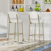 SKRAN  29''Creamy White Velvet Bar Stools Set of 2 Ergonomic Design with Gold Accents, Stable Metal Frame for Kitchen Counter - 3 of 4