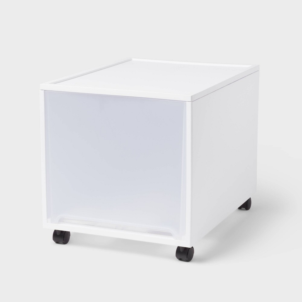 Modern Tall Narrow Drawer with Caster Wheel with Lock White 1pc - Brightroom™
