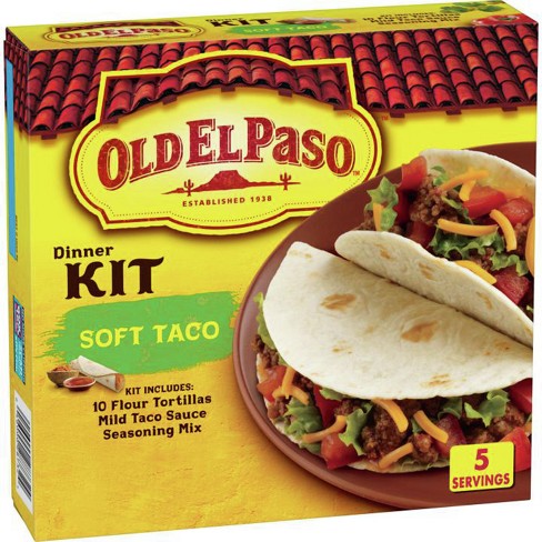Old El Paso Taco Dinner Kit, with Nacho Cheese Flavored Taco Shells, Bold
