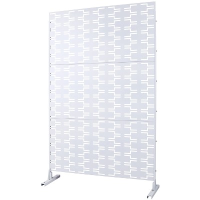 Grungis 76" H×48" W Freestanding Privacy Fence with Rectangle Shape,Steel Outdoor Privacy Screen for Balcony,Patio,Garden