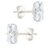 SHINE by Sterling Forever Sterling Silver Emerald Cut Prong Set Stud Earrings - 4 of 4