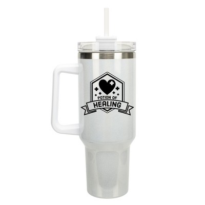 100 North Potion Of Healing Video Gamer Wrap-Around 40 Oz. Stainless Steel Water Bottle Coffee Mug, Spill & Leak Resistant, Travel Tumbler with
