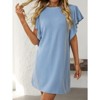 Coolmee Women's Crew Neck Flounce Cap Sleeve Casual Basic Loose Summer Mini Dresses - 4 of 4