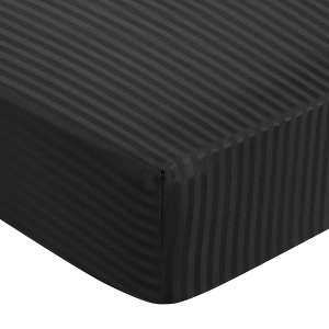 PiccoCasa 100GSM Microfiber Striped Bed Fitted Sheet 16 Inch Deep Pocket Bed Mattress Cover - 1 of 3