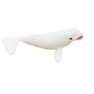 Beluga Whale, Marine Mammal, Hand Painted, Rubber Animal, Realistic Toy Figure, Model, Replica, Kids, Gift,   2 1/2 Inches.    CH418 BB108 - 1 of 4
