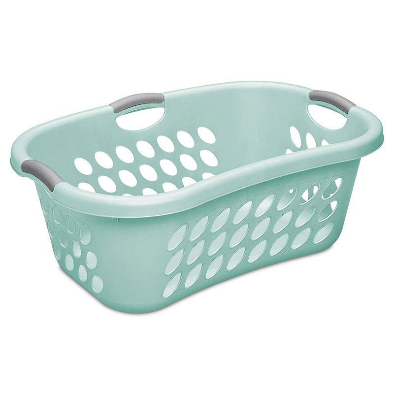 Sterilite 1.25 Bushel Ultra HipHold Laundry Basket, Plastic with Comfort Handles and Hip Hugging Curve for Easy Carrying of Clothes, Aqua, 12-Pack, 2 of 4