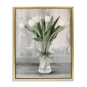 Stupell Industries Farmhouse Distressed White Tulips, 31" x 25" - 1 of 4