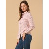Allegra K Women's Point Collar Long Button Sleeve Button Down Floral Shirt - 4 of 4