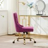 KWPZQEB Office Chair Ergonomic Desk Chair, Velvet Upholstered Home Office Chair with Lumbar Support, Adjustable Height Swivel for Home Office - 3 of 4