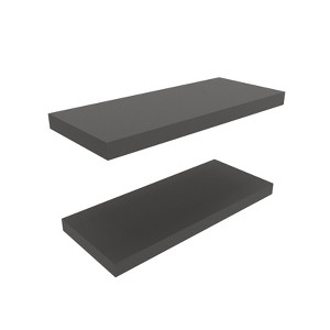 SEVOBAL Utility Storage Shelves Bookshelf Set of 2 Wide Floating Shelves, Modern Wall-Mounted Storage for Living Room, Gray, 32"*11"*4" - 1 of 4
