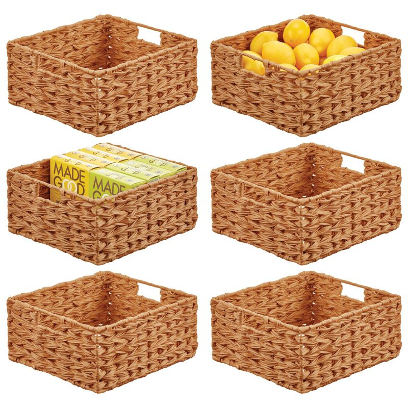 mDesign Woven Farmhouse Kitchen Pantry Storage Basket Box, 1 of 9