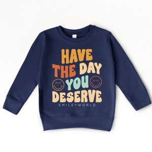 The Juniper Shop SmileyWorld Have The Day You Deserve Groovy Toddler Sweatshirt - 1 of 4
