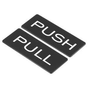 Unique Bargains Acrylic Self-Adhesive Gate Sticker Push Pull Door Sign 4 Pcs - 1 of 4