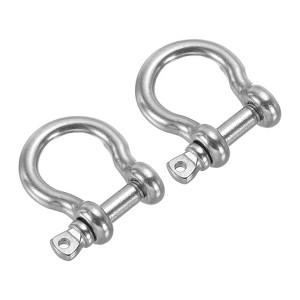 Unique Bargains Stainless Steel Small D-Ring Shackles for DIY Craft 2 Pcs - 1 of 4