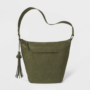 Hobo Handbag With Fringe - Universal Thread Olive, Women