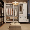 Armoire Wardrobe Closet with 2 Drawers,72" Wooden Wardrobe Cabinet with Hanging Rod, Doors and 18 Adjustable Shelves for Bedroom - 4 of 4
