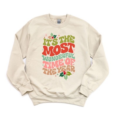 Simply Sage Market Women's Graphic Sweatshirt Most Wonderful Time Of Year Holly
