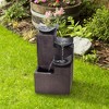 Teamson Home Outdoor Modern Stone-Look 4-Tier Floor Fountain, Brown - 3 of 4