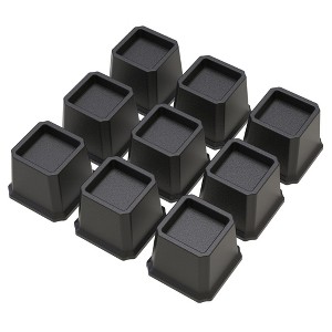 Aoibox Heavy Duty Bed Risers 3 Inch Set of 9 Elevates Furniture Up to 3,000 lbs for Sofa Table Extra Storage Black - 1 of 4