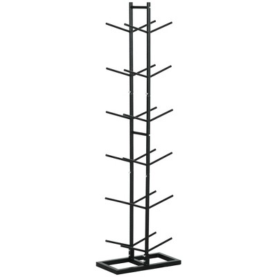 Soozier 12-Ball Sports Rack, Ball Holder Basketball Rack for Garage, Classroom or Gym, Athletic Gear Organizer