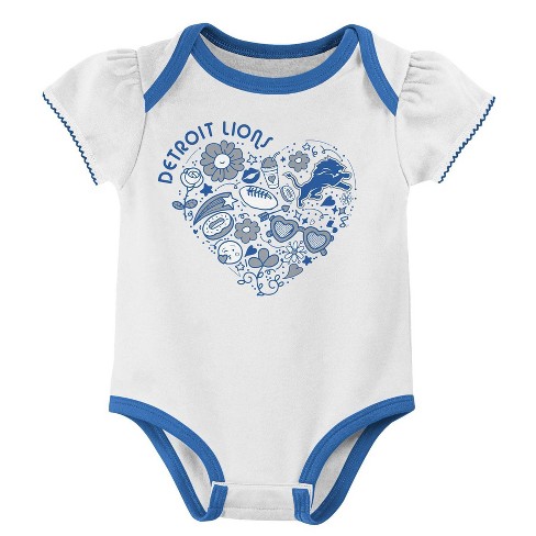 Nfl Detroit Lions Infant Girls 3pk White Bodysuit Target