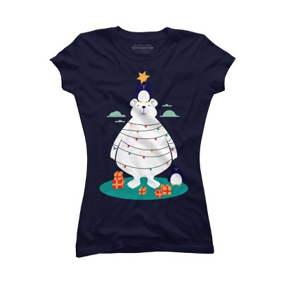 Junior's Design By Humans Christmas in Arctic By StevenToang T-Shirt
