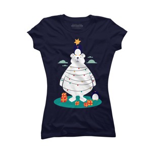 Junior's Design By Humans Christmas in Arctic By StevenToang T-Shirt - 1 of 3