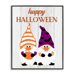 Stupell Industries Happy Halloween Seasonal Gnomes Framed Giclee Art - 1 of 4
