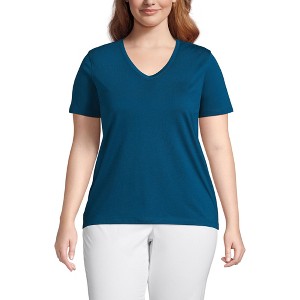 Lands' End Women's Relaxed Supima Cotton V-Neck T-Shirt - 1 of 3