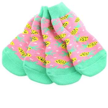 Doggie Design Non-Skid Dog Socks - Pink Pineapple